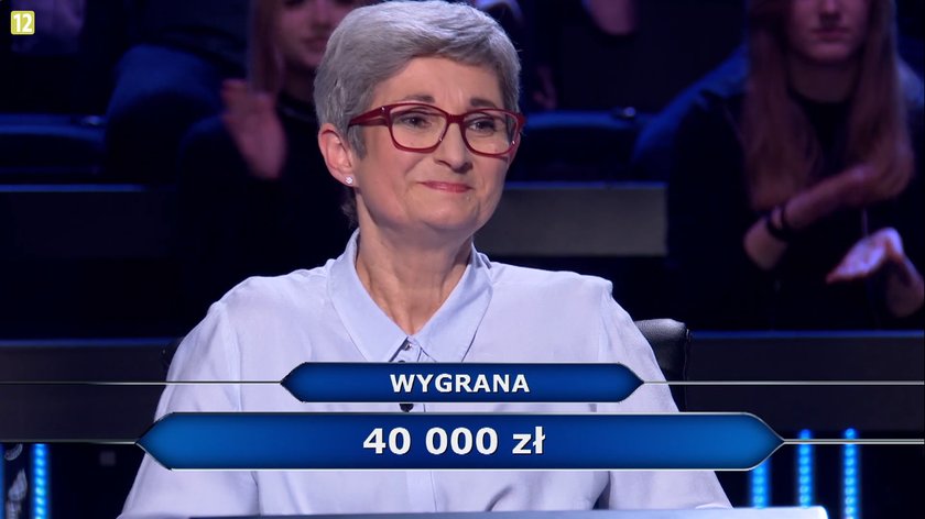 "Milionerzy" - Danuta wygrała 40 tysięcy złotych