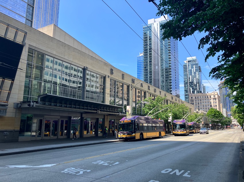 Trolejbusi u centru Sijetla