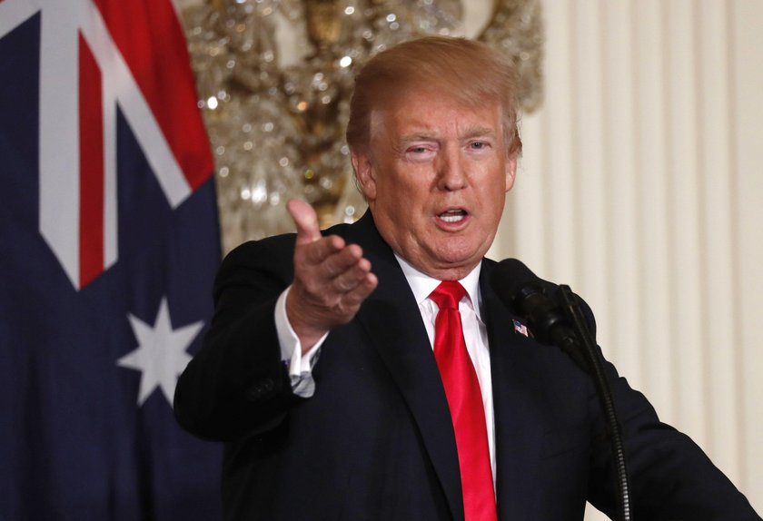 U.S. President Trump and Australian Prime Minister Turnbull address a joint news conference at the W