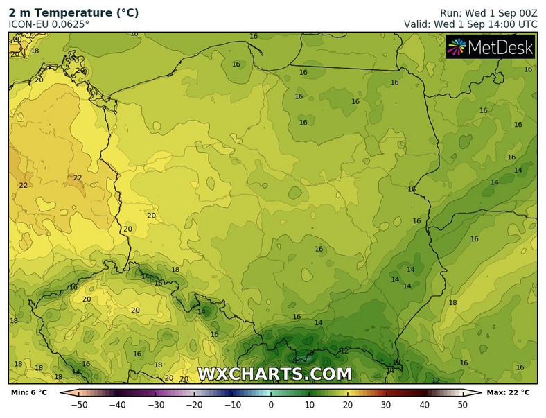 Na zachodzie temperatura wzrośnie do ok. 20 st. C