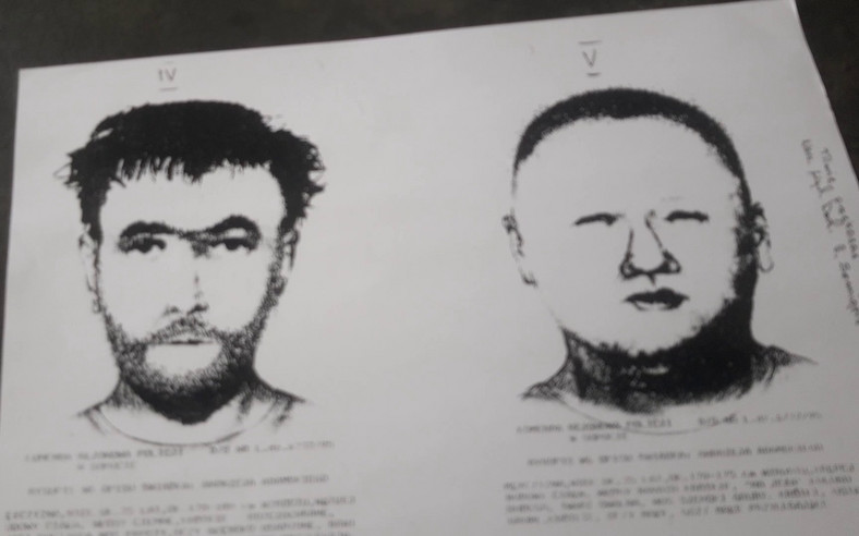 Portrety pamięciowe dwójki mężczyzn, których opisał kierowca
