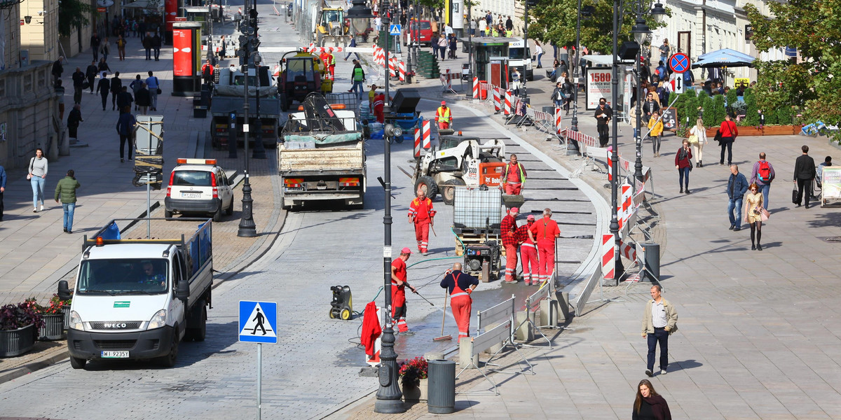 Remont na Krakowskim Przedmieściu