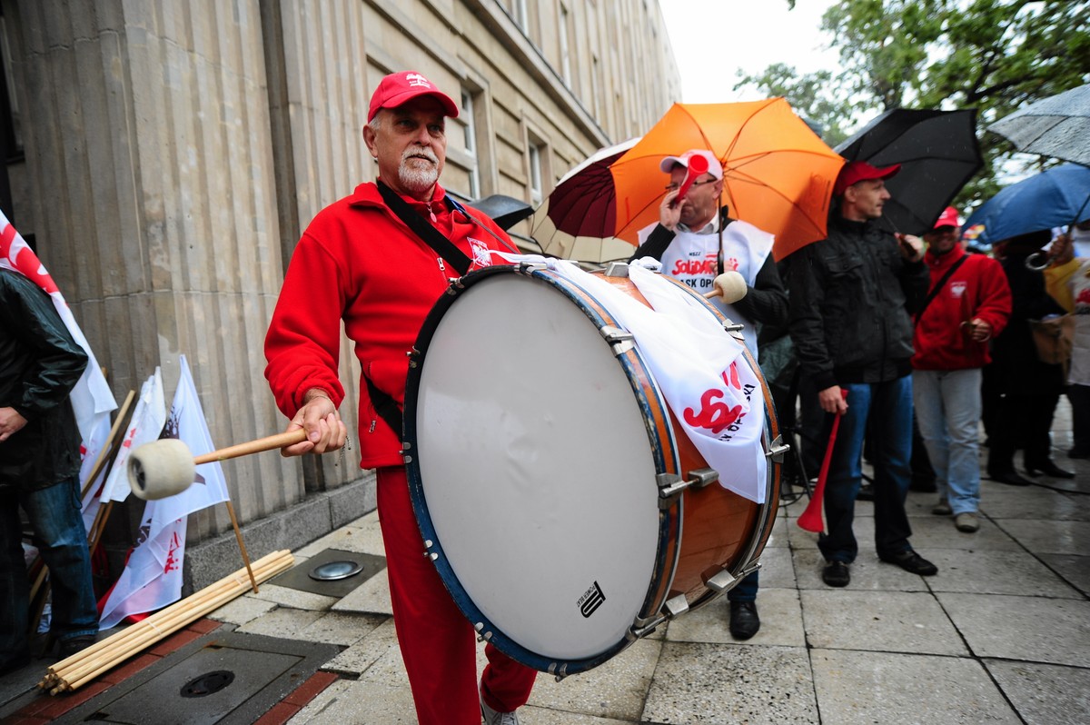 Protest związkowców w Warszawie