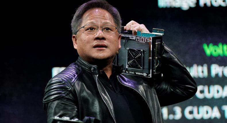 Jensen Huang, CEO of Nvidia, spoke about the potential of AI tools at a conference on Monday.Rick Wilking/Reuters