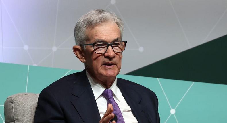 Federal Reserve Bank Chair Jerome Powell speaks during the Stanford Business, Government and Society Forum at Stanford University on April 03, 2024 in Stanford, California.Justin Sullivan/Getty Images
