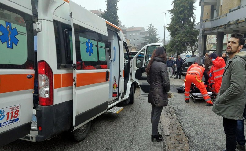 Miejsce strzelaniny w Macerata