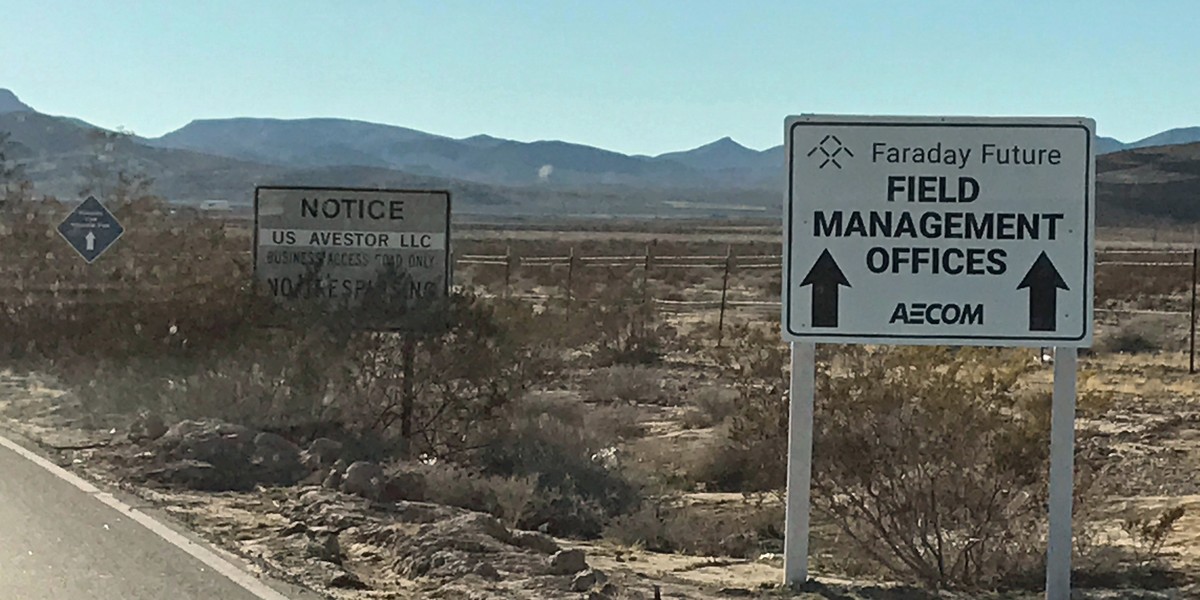 A view of Faraday Future's planned factory in North Las Vegas, Nevada.