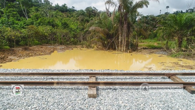 Galamsey near railway line