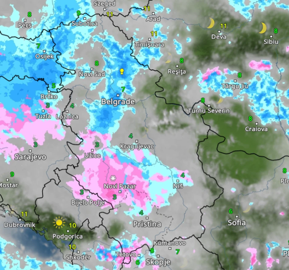 kretanje nevremena u 18 sati