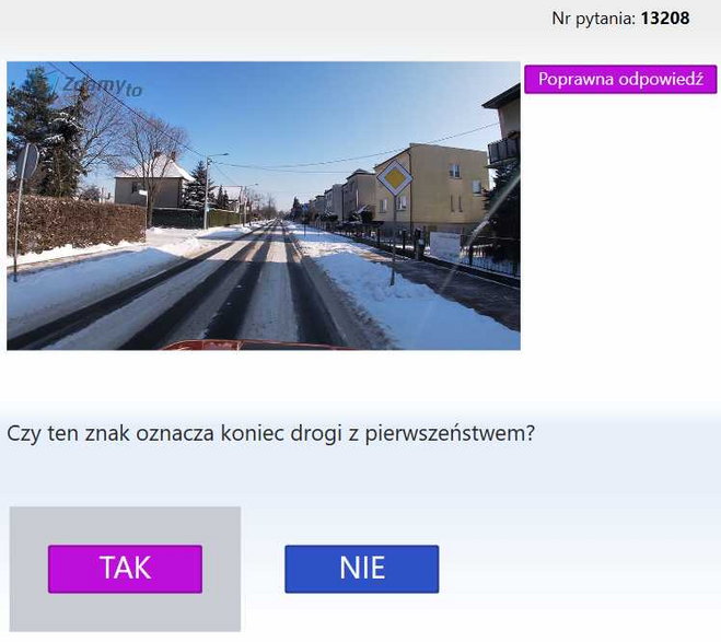 Pytanie egzaminacyjne na prawo jazdy nr 13208 Źródło: brd24.pl