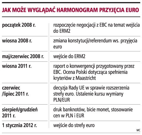 Jak może wyglądać harmonogram przyjęcia Euro