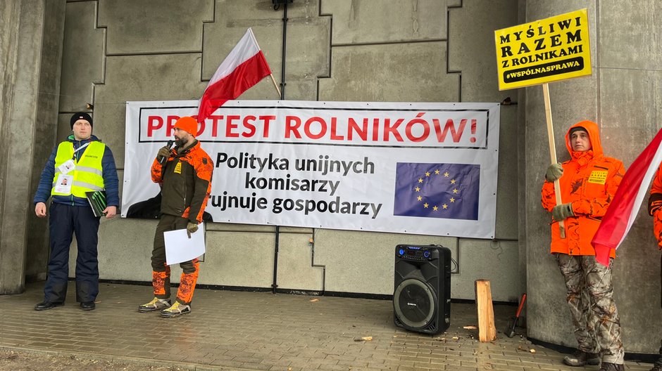 Protest podlaskich rolników i myśliwych