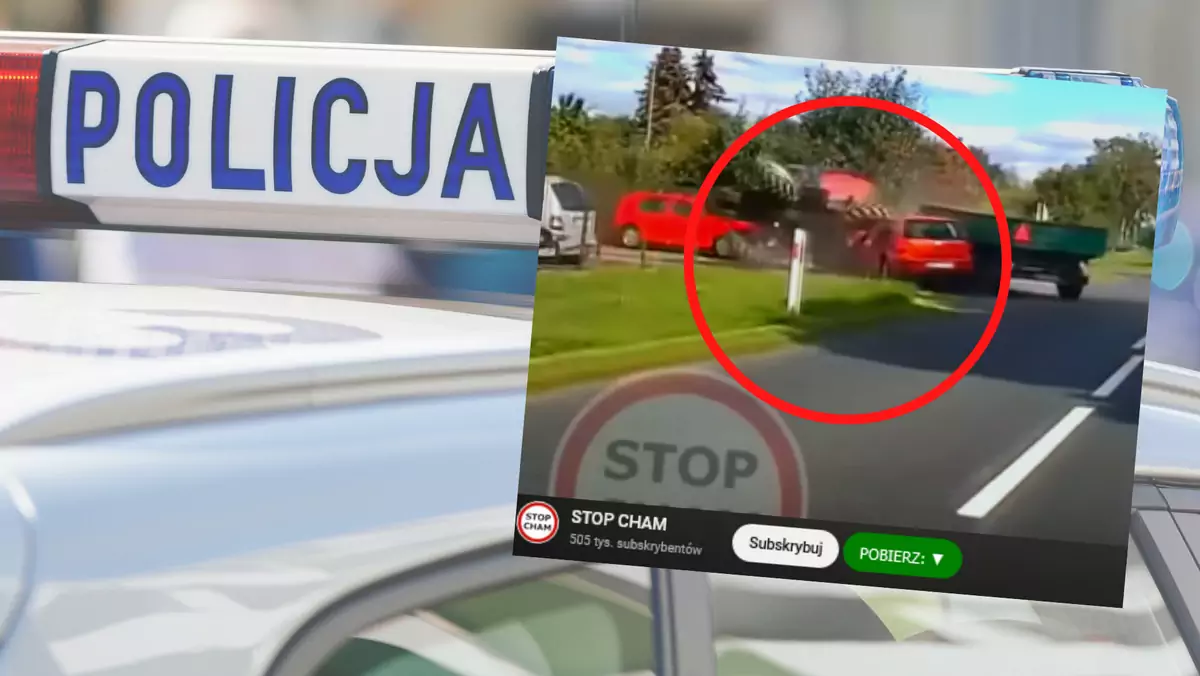 Golf wjechał prosto w ciągnik (fot. screen z YouTube/STOP CHAM)