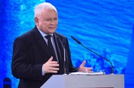 Prezes PiS Jarosław Kaczyński na konwencji partii w Końskich