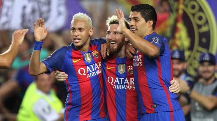 Ha Neymar, Messi és Suarez a pályán van, nincs menekvés az ellenfeleknek /Fotó: AFP