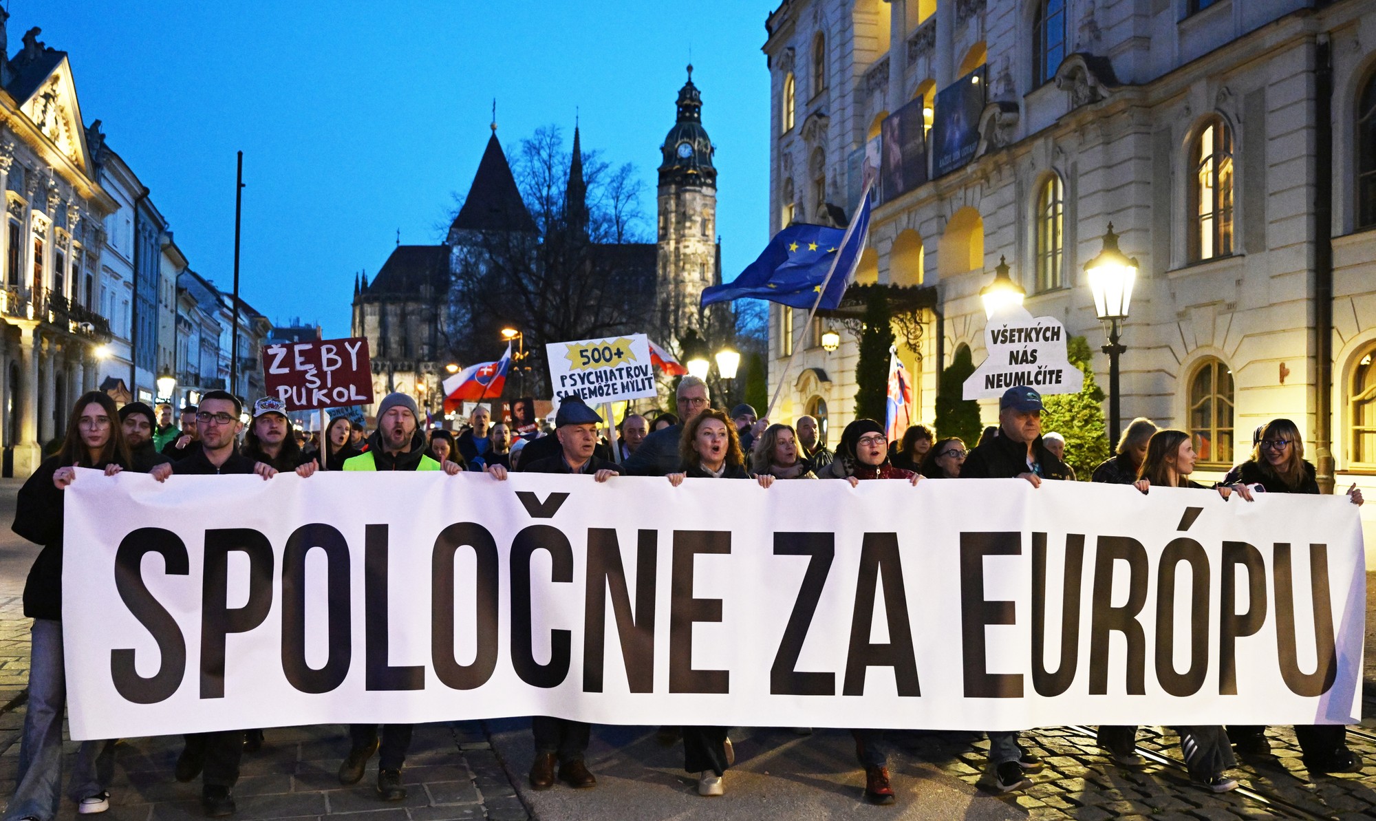 Protest Slovensko je Európa v Košiciach.
