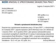 Wzór wniosku o sprostowanie świadectwa
    pracy