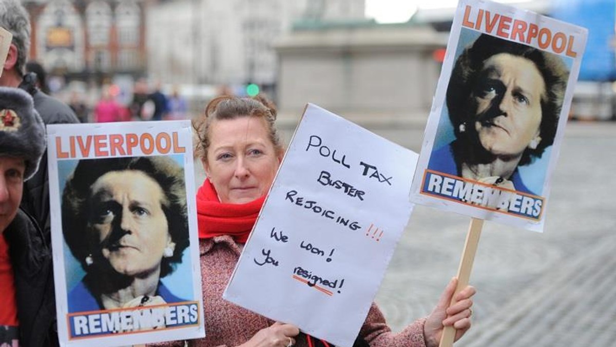 Margaret Tatcher protesty przeciwników1