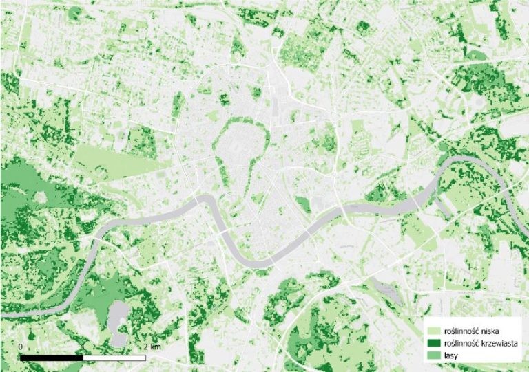 Sklasyfikowana roślinność w granicach Krakowa