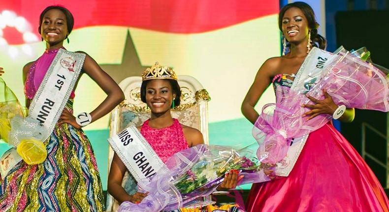 Antoinette Delali Kemavor [seated] crowned Miss Ghana 2015