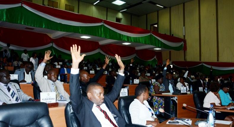 Burundi's National Assembly vote to withdraw from the International Criminal Court on October 12, 2016