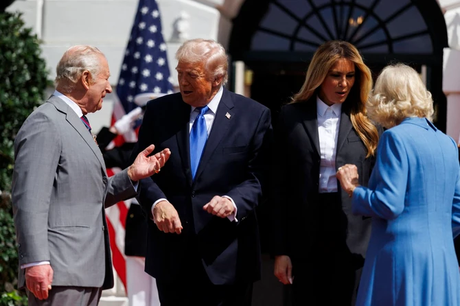 Čarls III, Donald Tramp, Melanija Tramp i Kamila