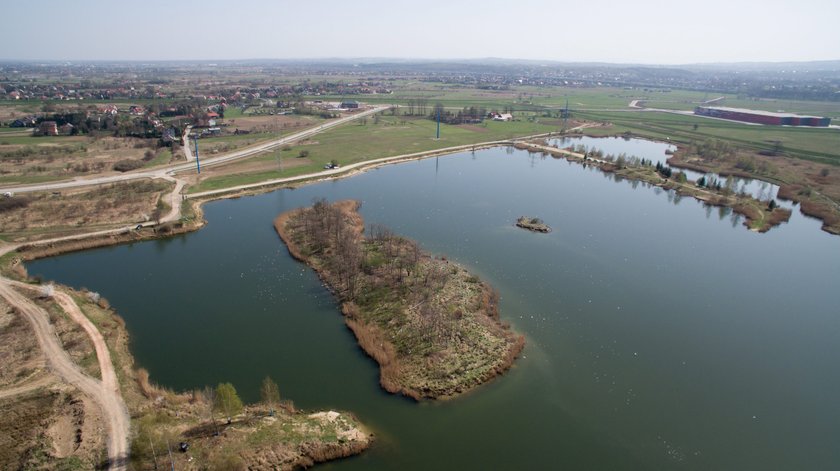 Stawy w pobliżu terenu Campusu Misericordiae w Brzegach