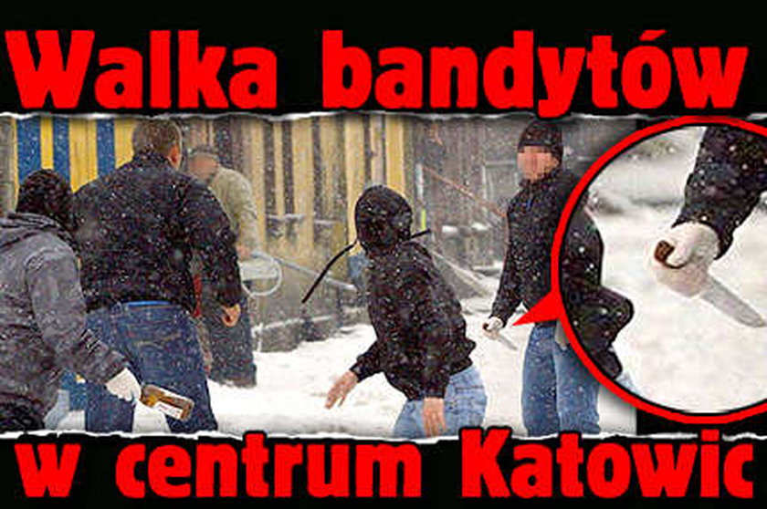 Walka bandytów w sercu Katowic