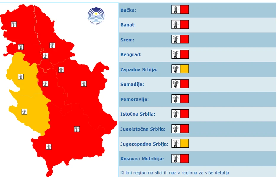 Meteoalarm 10. jula