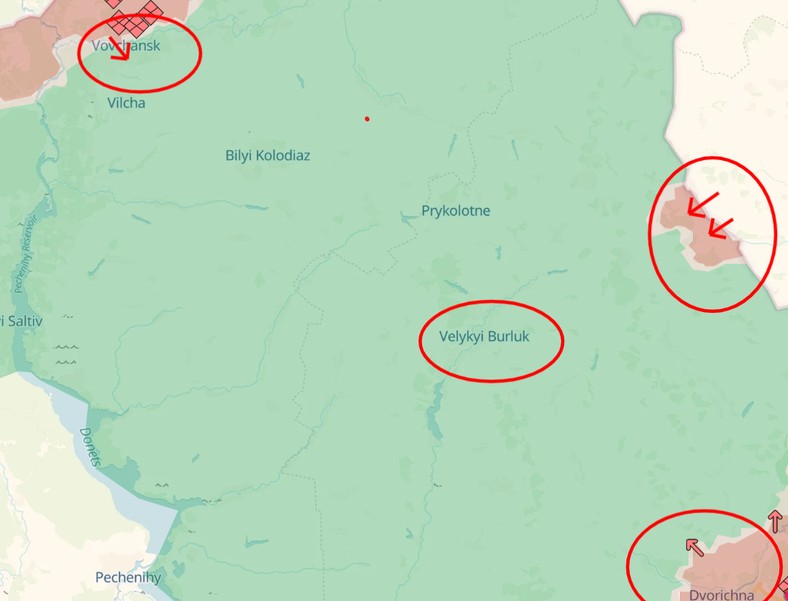 Obwód charkowski, kierunki uderzeń Rosji
