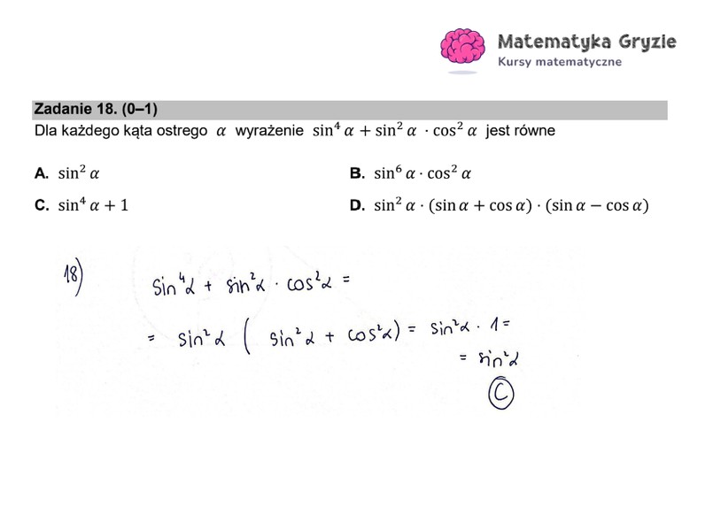 Arkusz CKE i odpowiedzi. Matematyka, poziom podstawowy formuła 2015 - zadanie 18