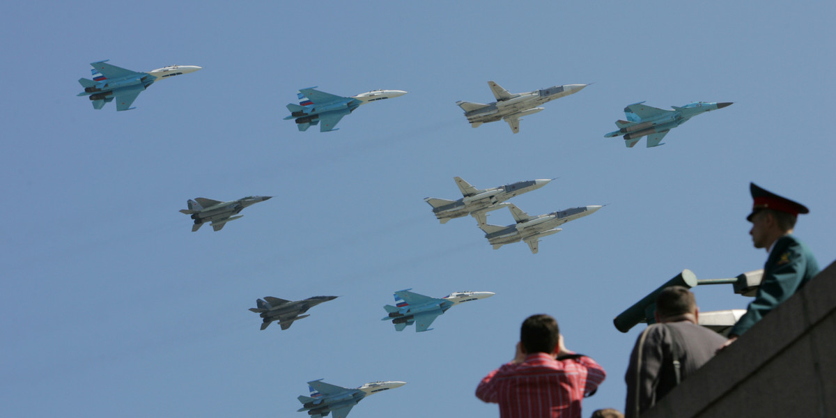 Rosyjskie myśliwce nad Moskwą