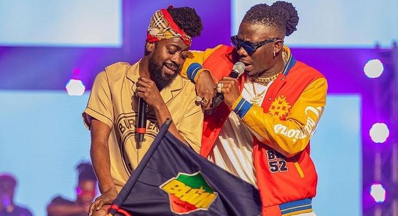 Stonebwoy and Beenie Man on stage