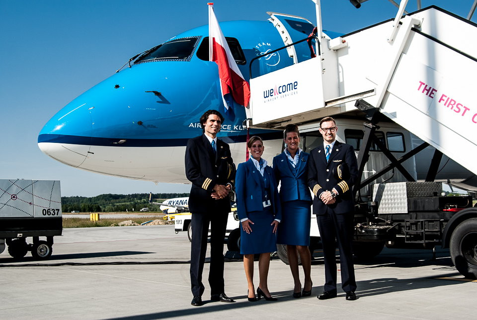 Otwarcie trasy Kraków-Amsterdam - KLM wylądował w Krakowie