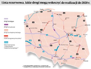 Oto mapa dróg rezerwowych, które mogą powstać do 2020 roku