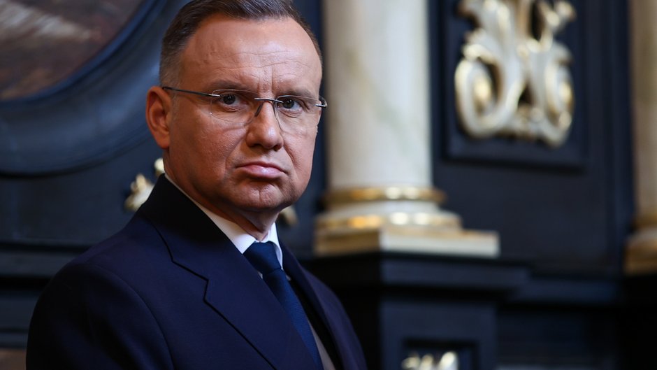 Andrzej Duda w kościele pw. Świętego Ducha w Krakowie, 27 marca 2024 r.