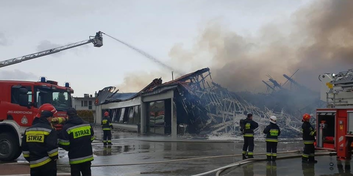 Pożar sklepu Lidl w Wadowicach. Ewakuowano klientów