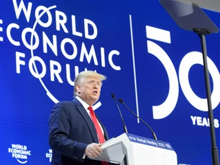 Donald Trump przemawia w trakcie Forum Ekonomicznego w Davos