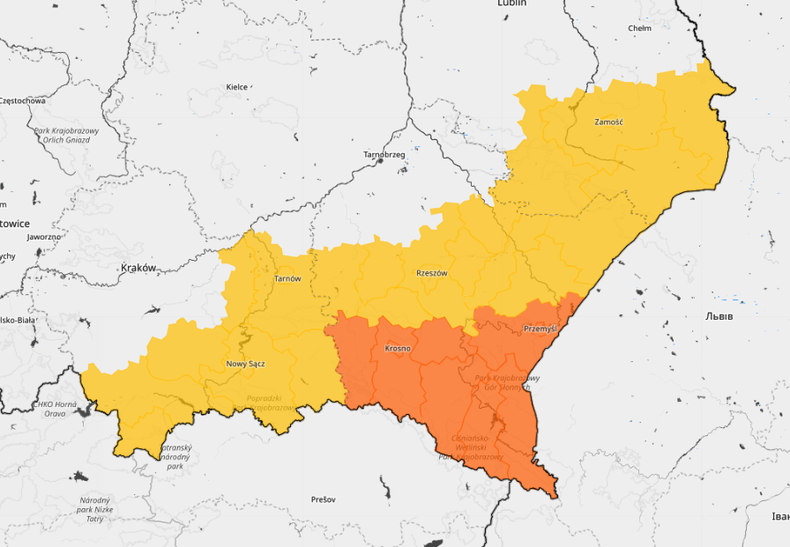 Ostrzeżenia przed opadami marznącymi