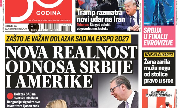 Blic naslovna strana za 13.5.