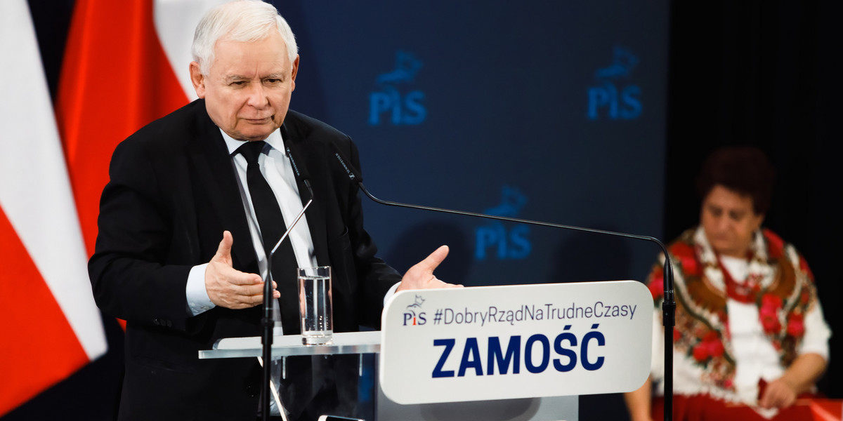 Jarosław Kaczyński był 23 października na spotkaniu w Zamościu. 