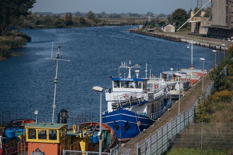 Widok na port w Elblągu