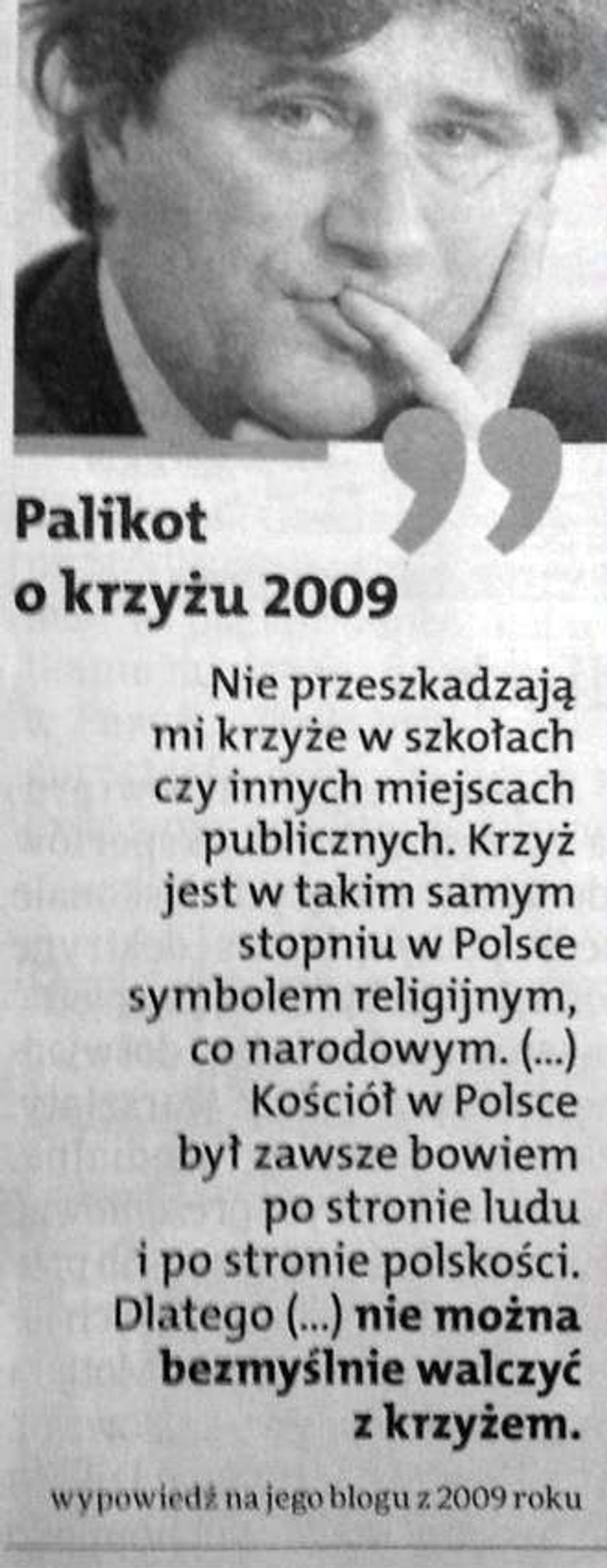 Palikot zmienił zdanie o krzyżu w 3 lata!