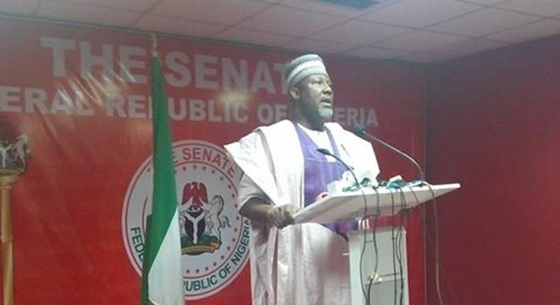 Senator Dino Melaye addressing a press conference