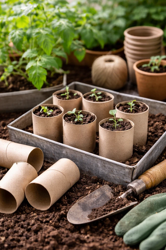 Tube toalet papira kao saksije