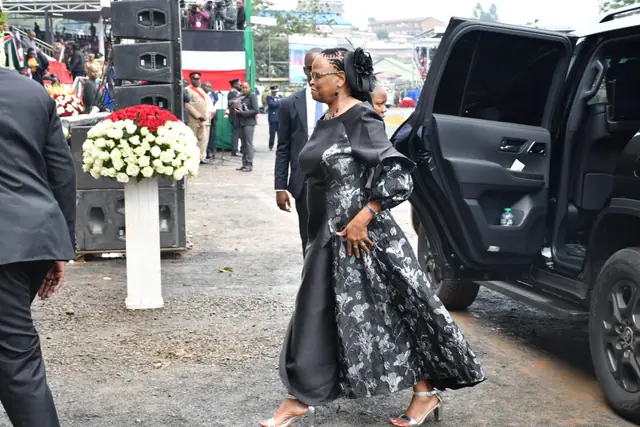 Chief Justice Martha Koome arrives for 2023 Mashujaa Day celebrations at the Kericho Green Stadium on October 20, 2023 [Image: Selestus Mayira]