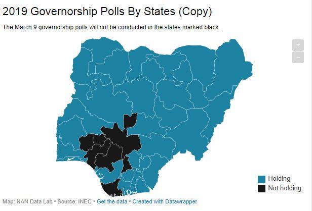 7 states exempted from Saturday’s governorship polls 