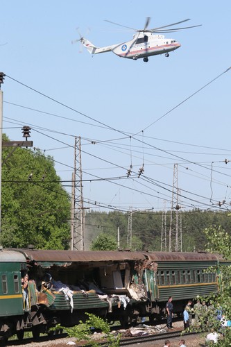 Pociąg towarowy zderzył się z pasażerskim niedaleko Moskwy