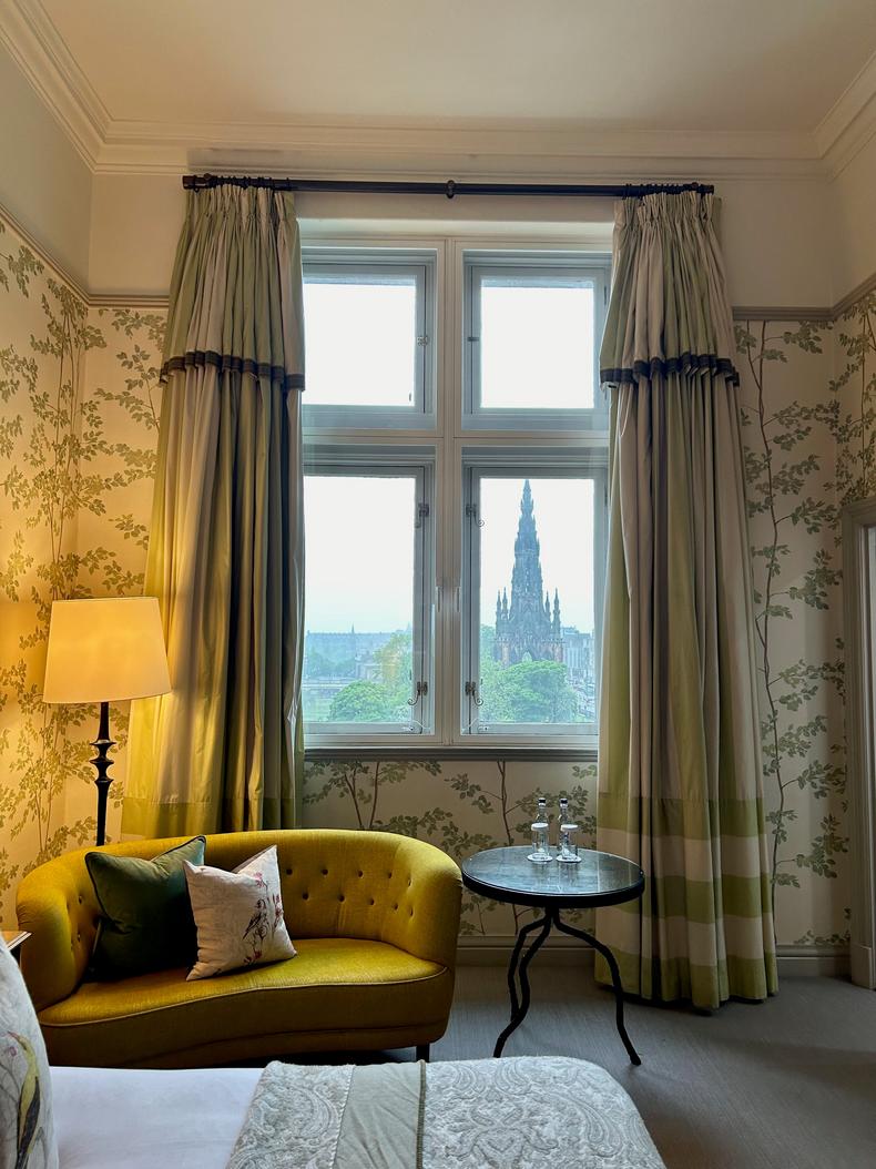 A suite in the Balmoral Hotel, overlooking Edinburgh's Sir Walter Scott monument.Jordan Parker Erb/BI