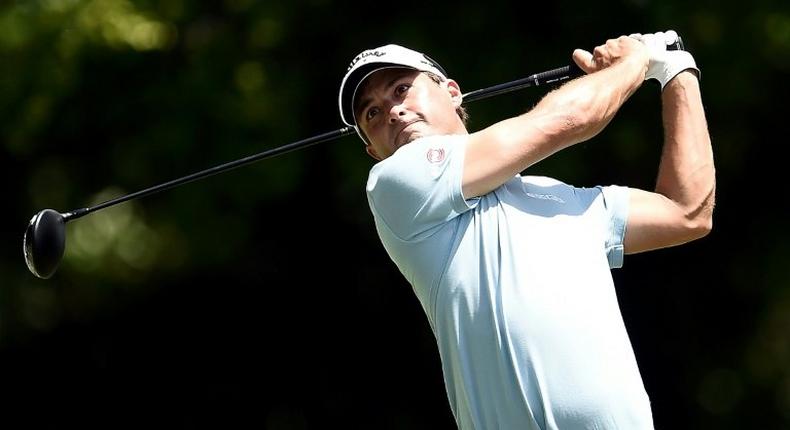 Kevin Kisner of the US plays his shot from the 12th tee during round two of the Dean & DeLuca Invitational, at Colonial Country Club in Fort Worth, Texas, on May 26, 2017